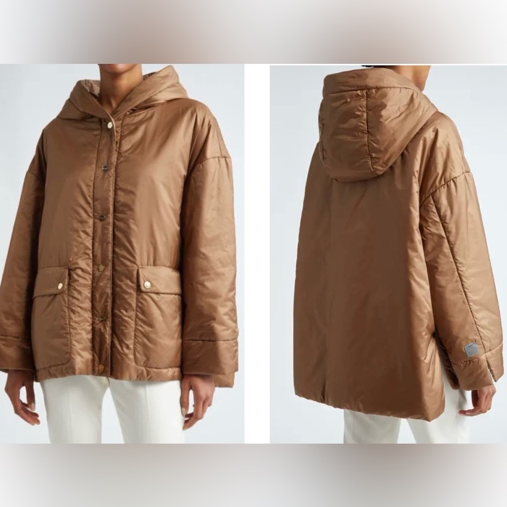 NWT $1200 MaxMara GreenMo Insulated Hooded Jacket Size 8